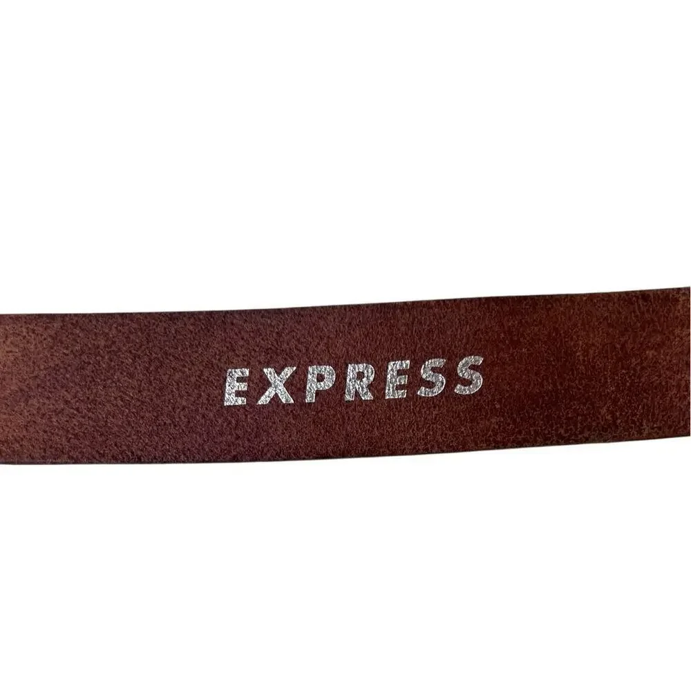Express Italian Leather Belt in Brown Minimalist Casual Classic Size Medium